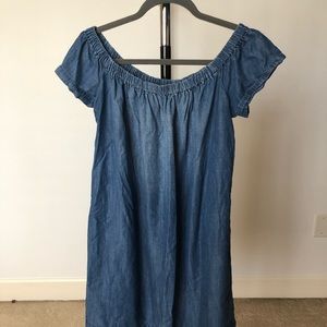 Off the shoulder denim dress